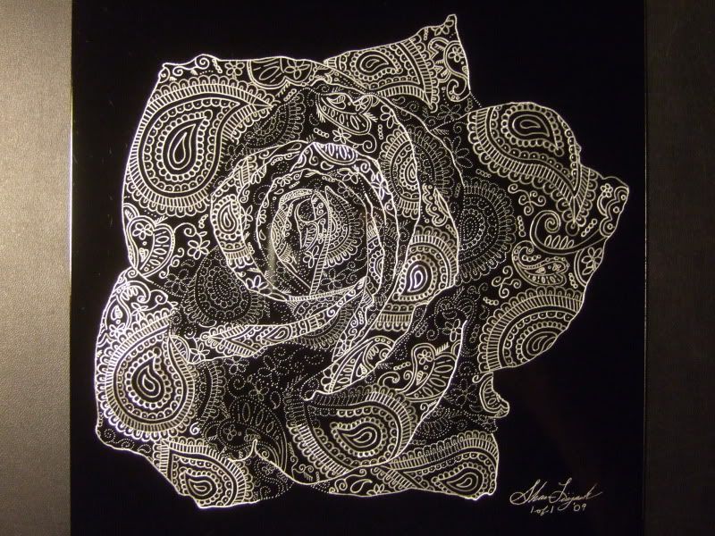 **Paisley Rose Engraving** D